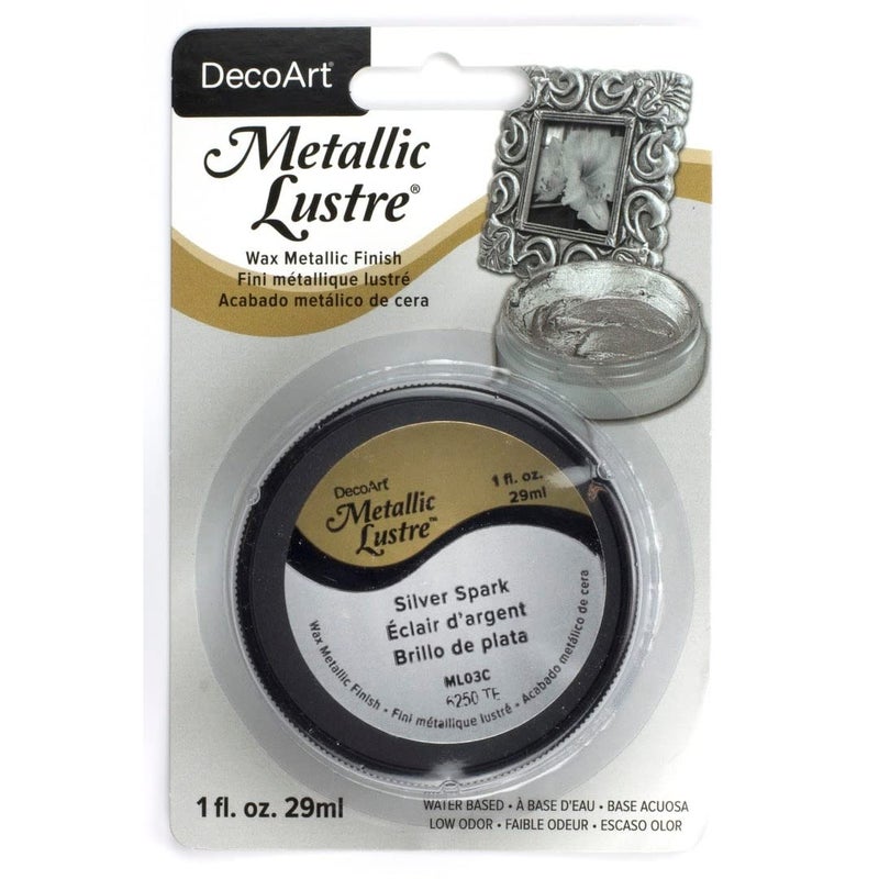 DecoArt, Silver Metallic Lustre Wax, 1-Ounce, Spark, 1 Fl Oz - Image 1